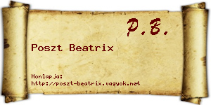 Poszt Beatrix névjegykártya
